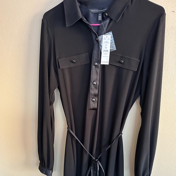 WHBM black dress with some satin. New with tags. Size medium. - Picture 1 of 3